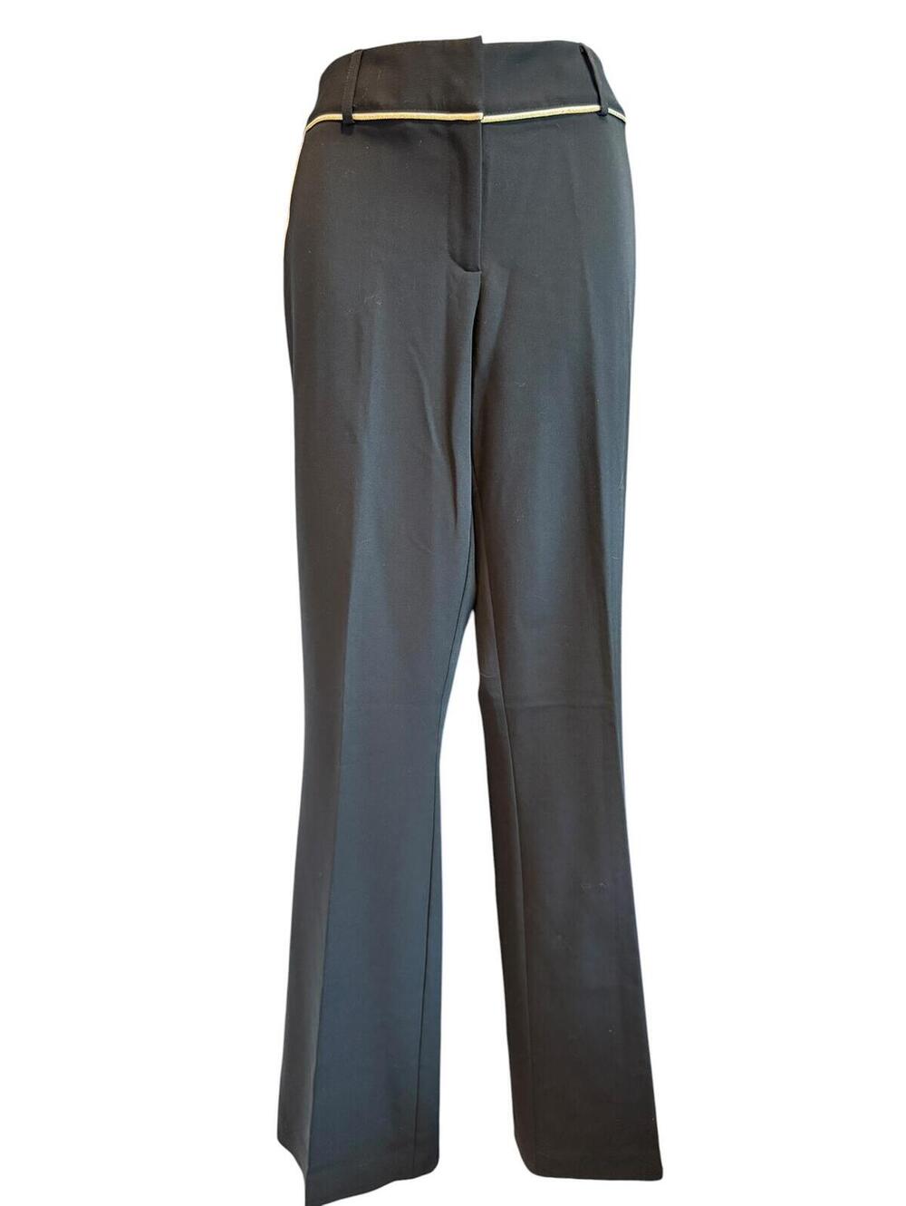 Cache Vintage Black Dress Pants with Gold Trim Detail